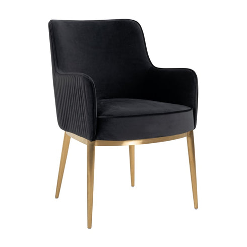 Bloom Black Velvet Chair
